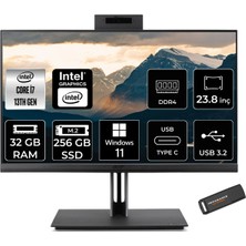 Acer Veriton 4000 i7 13700 All In One Bilgisayar 32GB RAM 256GB SSD 23.8" FHD Win11 Home + Per4 USB DQR03EM00GP376