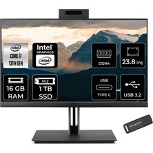 Acer Veriton 4000 i7 13700 All In One Bilgisayar 16GB RAM 1TB SSD 23.8" FHD FreeDOS + Per4 USB DQR03EM00GP313