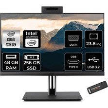 Acer Veriton 4000 i7 13700 All In One Bilgisayar 48GB RAM 256GB SSD 23.8" FHD FreeDOS + Per4 USB DQR03EM00GP341