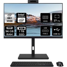 Acer Veriton 4000 Intel Core I7 14700 96GB 1tb SSD 27" Fhd Fdos All In One Bilgisayar & Per4 USB Bellek DQR23EM003P338