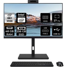 Acer Veriton 4000 Intel Core I7 14700 48GB 256GB SSD 27" Fhd Fdos All In One Bilgisayar & Per4 USB Bellek DQR23EM003P326