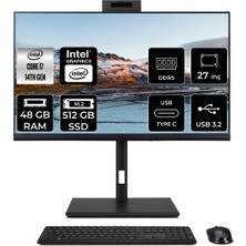 Acer Veriton 4000 Intel Core I7 14700 48GB 512GB SSD 27" Fhd Fdos All In One Bilgisayar & Per4 USB Bellek DQR23EM003P327