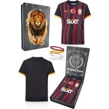 Galatasaray Orijinal Lisanslı 2024/25 Alternatif Siyah Taraftar Forma Spor Bileklik Set Hediyelik Ahşap Kutulu