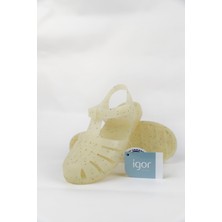 Igor 30-34 Numra Arası Clasica V.black Glitter Sandalet - Krem