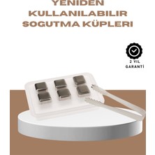 Yeniden Kullanılabilir 304 Çelik Metal Buz Küpleri 4'lü Set