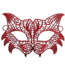 Kırmızı Dantel Masquerade Maskesi 8 No