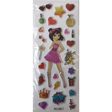 Face Sticker Prenses Karışık Desen - 6 Adet