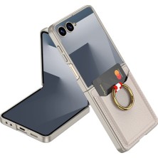 Samsung Galaxy Z Flip 7 Uyumlu Yüzüklü Kartlık Kartvizitli Premium Telefon Kılıfı Kapak