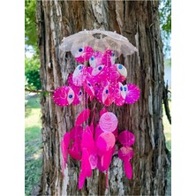 Beyaz Balıklı Rüzgar Çanı, Zarif ve Sakinleştirici Dekoratif Süs