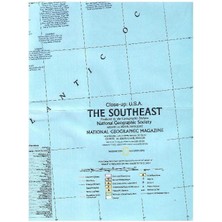 Close - Up: U.s.a The Southeast  Produced By The Cartographic Division - National Geographic (Harita Map)