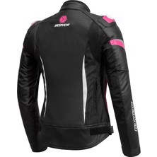  JK153W Kadın 4 Mevsim Motosiklet Montu - Siyah/pembe, Ce Onaylı Koruma, Reflektörlü