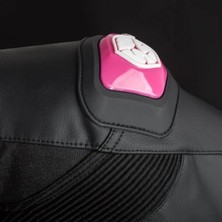  JK153W Kadın 4 Mevsim Motosiklet Montu - Siyah/pembe, Ce Onaylı Koruma, Reflektörlü