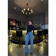 Palazzo Pantolon Yüksek Bel Jean Pantolon Kot Pantolon Tasarım Pantolon Ithal Kumaş