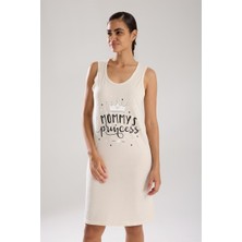 Moda Serdem Modaserdem  Kadın Kalın Askılı Penye Gecelik Ekru