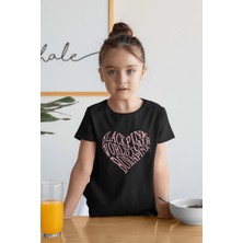 Blackpink Kalp Baskılı Unisex Müzik Grubu Çocuk Tişört (1-12 Yaş)
