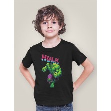 Hulk Baskılı Unisex Film Kahramanı Çocuk Tişört (1-12 Yaş)
