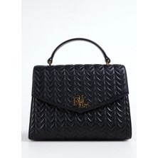 Lauren Ralph Lauren Deri Siyah Kadın Omuz Çantası 431966766003
