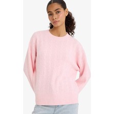 DeFacto Oversize Geniş Kalıp Bisiklet Yaka Triko Kazak F3894AX25WN