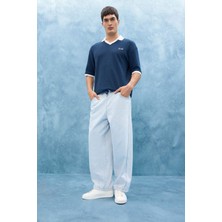 DeFacto Barrel Fit Normal Bel Daralan Paça Jean Pantolon F8345AX25AU