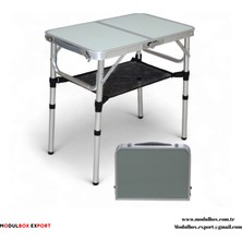 MODULBOX KATLANABİLİR, AYARLANABİLİR ALÜMİNYUM, 40X60 CM, 3 YÜKSEKLİ, KAMP MASASI, PİKNİK MASASI