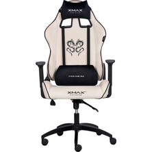 / Rio Balerion Terletmez Kadife Kumaş Beyaz Gaming Oyuncu Koltuğu / 120 kg Taşır