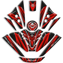 R25 Yamaha Tank Pad Full Body 3D Kabartmalı Sticker  Set (2019/2025) Uyumlu 06