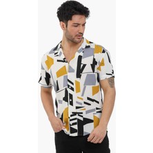 Dufy Mix Erkek Slim Fit Apaç Yaka Kısa Kol Gömlek
