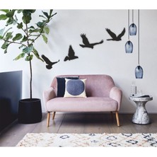 Dörtlü Kuş Ahşap Duvar Dekoru, Lazer Kesim, Şık ve Modern Tasarım