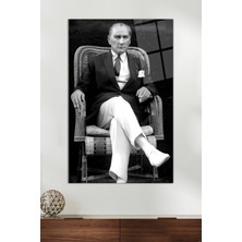 Asil Mustafa Kemal Atatürk Cam Tablo, Modern Ev Ofis Dekoru Hediyelik Duvar Dekorasyonu Kırılmaz Cam