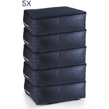 Vedsey 5'li Set 53X44X20 cm Home Organizer Çekyat & Baza Altı Düzenleyici Hurç Lacivert
