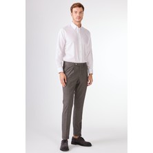Dufy Kahve Melanj Erkek Slim Fit Pantolon