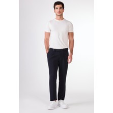 Lacivert Yan Cep Düz Renk Slim Fit Erkek Pantolon