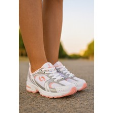 Günlük Unisex Beyaz Siyah Sneaker Kaymaz Yüksek Taban Desenli Triko Bağcıklı Koşu Spor Ayakkabı