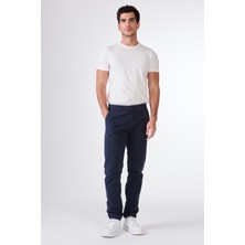 Lacivert Düz Slim Fit Yan Cep Erkek Pantolon