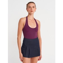 31753 Halter Yaka Top-Mor