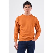 Kiremit Bisiklet Yaka Regular Fit Erkek Sweatshirt