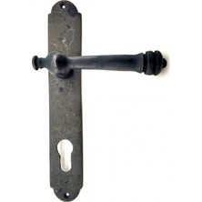 Antika Tarz Dekoratif Pirinç Taşra Yale Kapı Kolu - 220X35 Mm, Oksit