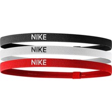 Nike 3'lü Paket Elastik Saç Bandı Unisex Kırmızı-Beyaz-Siyah Konforlu Kullanım