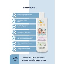 Le Natura Organik & Vegan Sertifikalı, Prebiyotikli & Glutensiz Bebek Temizleme Suyu - Durulanmayan Miseler Su - 400 ML