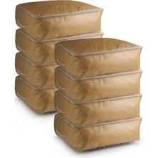 Vedsey 8'li Set 53X44X20 cm Home Organizer Çekyat & Baza Altı Düzenleyici Hurç Bej
