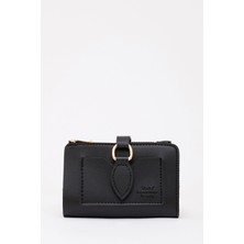 SHAKA Siyah SHK66 Damla Tokalı Çıtçıtlı Ön Cepli Bozuk ve Kağıt Para Bölmeli Kartlıklı Şık Cüzdan