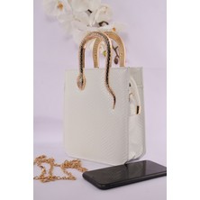 Kadın Weem Bag 143 Piton Yılan Sap Portföy Çanta Modern Tasarımıyla Göz Alıcı
