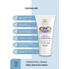 Le Natura Prebiyotikli ve Organik doğan Bebek Pişik Kremi – 2 x 75 ml , Doğal Koruma, Hızlı Onarım