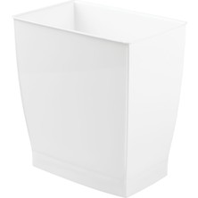 (White) - Mono Wastebasket Trash Can - Rectangular, White