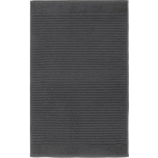 Alstern Ayak Havlusu Yapılandırılmış Dokumalı Pamuk, 50X80 cm Koyu Gri Renk