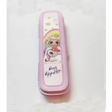 Pembe Multi Renkli Kapaklı Kalemlik Kutusu -Çanta Içi Saklama - Diş Fırçası - Makyaj Fırça