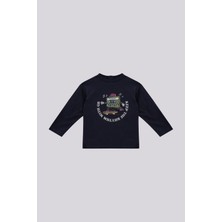 GB Baby Bg Store Erkek Bebek Antrasit TShirt Kısa Kol Grafik Desenli Günlük Stil %100 Pamuk