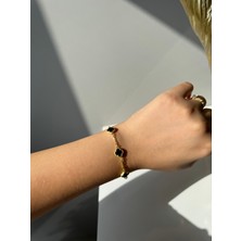 925 Ayar Gümüş Beşli Cleef Model 10 mm Yonca Bileklik