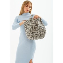 SHAKA Vizon U50 Tek Bölmeli Kanvas Kumaş Tote Bag, Baskılı Omuz Çantası, Moda Koleksiyonu