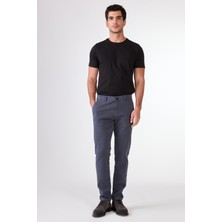 İndigo Düz Slim Fit Yan Cep Erkek Pantolon